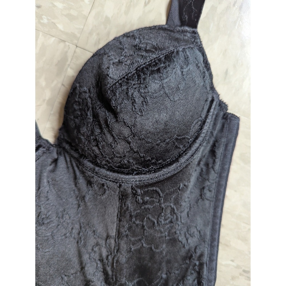 Olga Vintage Y2K Indie Sleeze Black Lace Bustier Corset Top 33645 36A Made USA - Picture 2 of 8